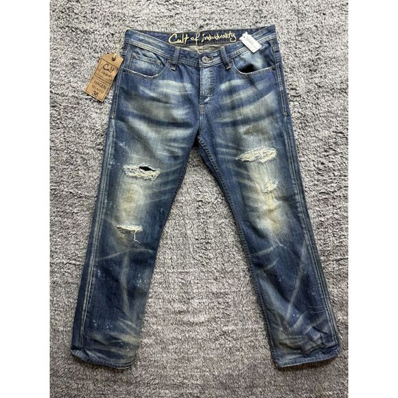 CULT of INDIVIDUALITY HAGEN RELAXED STRAIGHT Distressed Jeans Size‎ 36 NWD - Picture 1 of 14